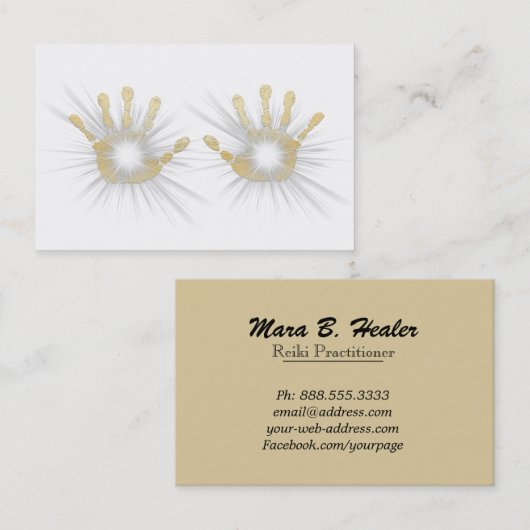 *~*の霊気の金ゴールドホイルは治療の放射を渡します 名刺 (正面/裏面)