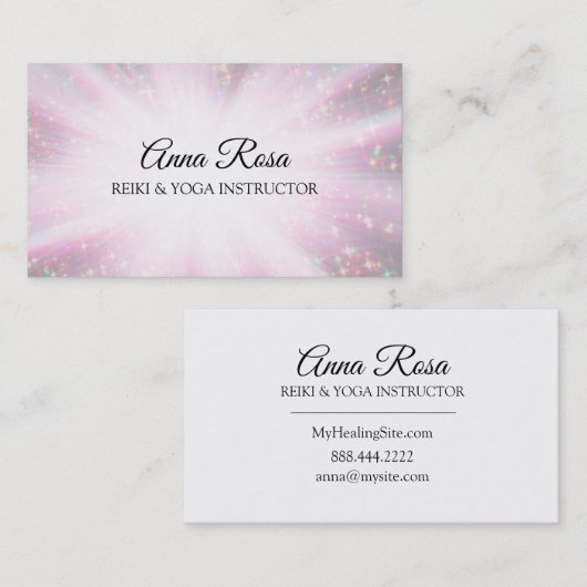 *~*の霊気エネルギー治療の輝き光線 名刺 (正面/裏面)