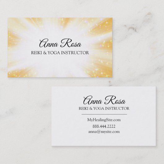 *~*の霊気エネルギー治療の輝き光線 名刺 (正面/裏面)