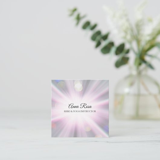 *~*の霊気エネルギー治療光線の軽い労働者 スクエア名刺 (スタンド正面)