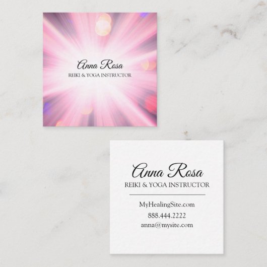 *~*の霊気エネルギー治療光線の軽い労働者 スクエア名刺 (正面/裏面)