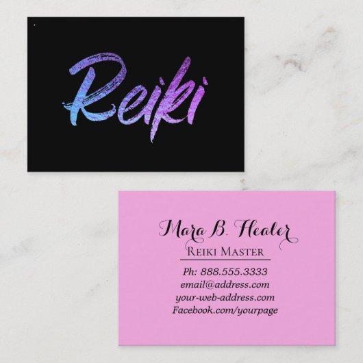 *~*の霊気エネルギー治療師の従業者かマスター 名刺 (正面/裏面)