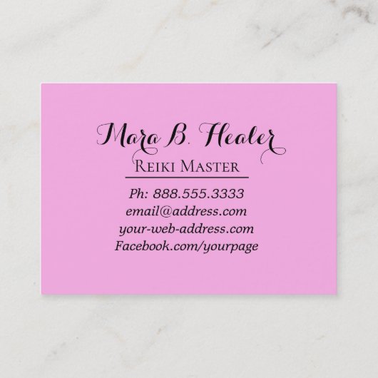 *~*の霊気エネルギー治療師の従業者かマスター 名刺 (裏面)