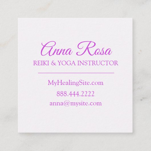 *~*の霊気手エネルギー治療光線の軽い労働者 スクエア名刺 (裏面)