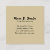 *~*の霊気治療手エネルギー金ゴールドホイル スクエア名刺 (裏面)