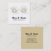 *~*の霊気治療手エネルギー金ゴールドホイル スクエア名刺 (正面/裏面)