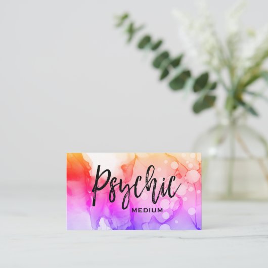 *~*の霊魂媒体の水彩画の精神コミュニケーション 名刺 (スタンド正面)