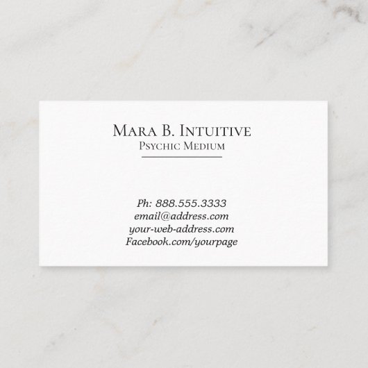 *~*の霊魂媒体の水彩画の精神コミュニケーション 名刺 (裏面)