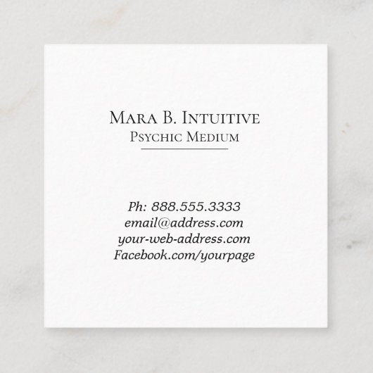 *~*の霊魂媒体の精神コミュニケーション水彩画 スクエア名刺 (裏面)