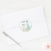 *~*の青いドラゴンのグリッターの女の赤ちゃんのシャワーは感謝していしています ラウンドシール (封筒)