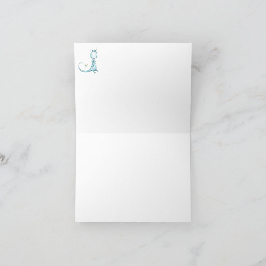 *~*の青いドラゴンの点の男の赤ちゃんのシャワーは感謝していしています サンキューカード (内部)