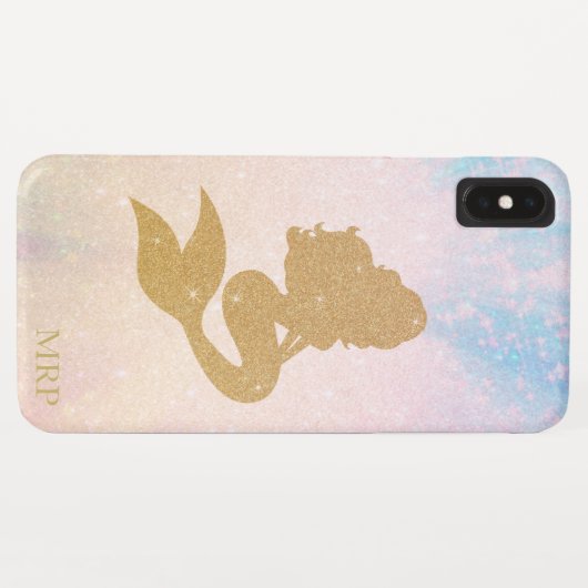 *~*の青いピンクの輝きの金ゴールドのグリッターの人魚 Case-Mate iPhoneケース (裏面(横))