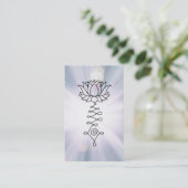 *~*の青いラベンダーのはすは霊気の治療エネルギーを放射します 名刺 (スタンド正面)