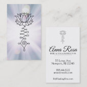 *~*の青いラベンダーのはすは霊気の治療エネルギーを放射します 名刺 (正面/裏面)