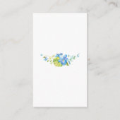 の青い結婚フローラフォトレジストリ挿入カード エンクロージャーカード (裏面)