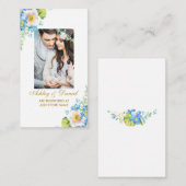 の青い結婚フローラフォトレジストリ挿入カード エンクロージャーカード (正面/裏面)