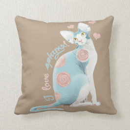 💛💙💛の青いSphynxの💛💙💛 クッション
