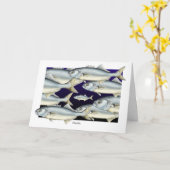 の青感じい青いグリーティングカード カード (黄色い花)