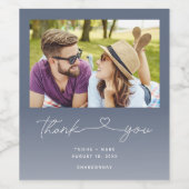 の青結婚い写真ありがとうワインラベル ワインラベル (シングルラベル)