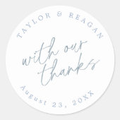 の青結婚白ID1045感謝していと共に使用 ラウンドシール (正面)
