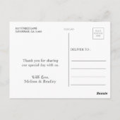 の青結婚色の黄色のフローラありがとうポストカード ポストカード (裏面)