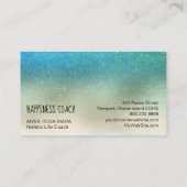 *~*の青緑の水のティール（緑がかった色）の金ゴールドの白熱グリッター 名刺 (裏面)