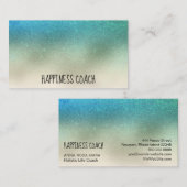 *~*の青緑の水のティール（緑がかった色）の金ゴールドの白熱グリッター 名刺 (正面/裏面)