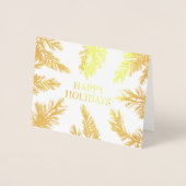 の非攻撃的な冬の休日の街並み従業員 箔カード (正面)