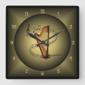 ~の音楽的な地球の~Musical楽器の~Scaleの~を同じことをくどくど言って下さい スクエア壁時計 (正面)