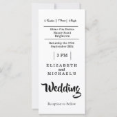 の音楽結婚フェスティバルブライトライト招待状 (裏面)