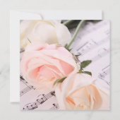 の音楽結婚ライトピンクバラ結婚式の招待 招待状 (裏面)