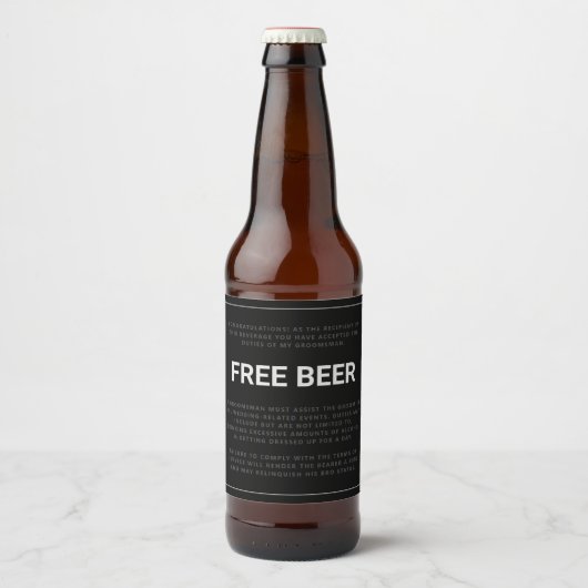 の頼グロムスマン「FREE BEER」 ビールラベル (正面)