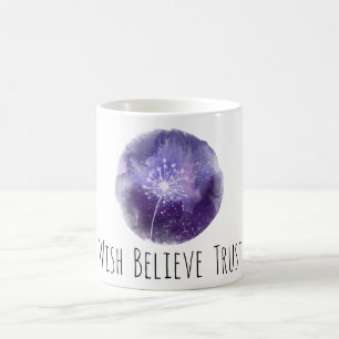 *~*の願いは宇宙信頼のタンポポの宇宙を信じます コーヒーマグカップ