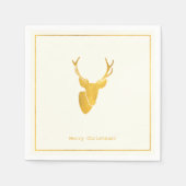 の願いシンプル・ミニマル金ゴールドディアクリスマス スタンダードカクテルナプキン (正面)