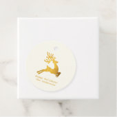 の願シンプルい・ミニマル金ゴールドトナカイのクリスマス フェイバータグ (インサイチュ)