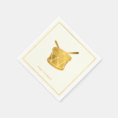 の願シンプルい・ミニマル金ゴールドドラムクリスマス スタンダードカクテルナプキン (角)