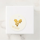 の願シンプルい・ミニマル金ゴールドホリークリスマス フェイバータグ (インサイチュ)