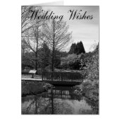 の願結婚い美しい黒と白の橋の湖 (正面)