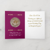 の願結婚い、折り畳まれたグリーティングカード 箔グリーティングカード (内側レイダウン)