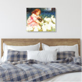 の食べ物を与えウサギ キャンバスプリント (インサイチュ (寝室))