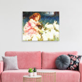 の食べ物を与えウサギ キャンバスプリント (インサイチュ (リビング))