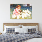 の食べ物を与えウサギ キャンバスプリント (インサイチュ (寝室))