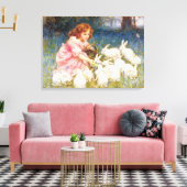 の食べ物を与えウサギ キャンバスプリント (インサイチュ (リビング))