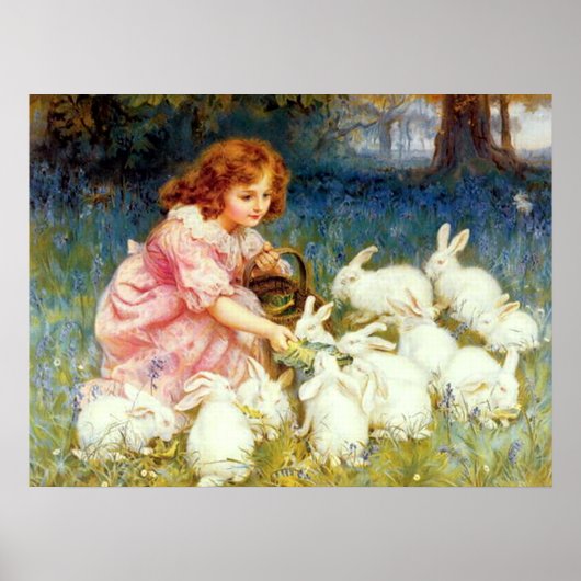 の食べ物を与えウサギ ポスター (正面)