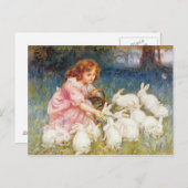 の食べ物を与えウサギ ポストカード (正面/裏面)