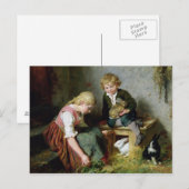 の食べ物を与えウサギ ポストカード (正面/裏面)