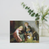 の食べ物を与えウサギ ポストカード (スタンド正面)