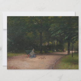 の食べ物を与え公園の鳥（Paul Peel著） カード