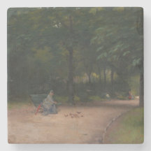 の食べ物を与え公園の鳥（Paul Peel著）