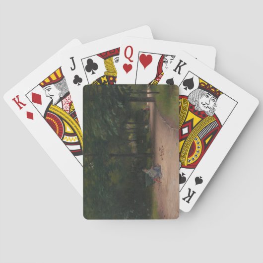 の食べ物を与え公園の鳥(Paul Peel著) トランプ (裏面)